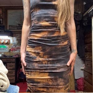 SHEIN Black and Brown Midi Dress